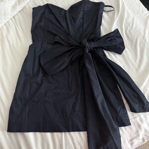 Elegant navy Strapless Dress with Bow French connection